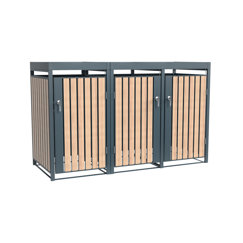 WESTMANN Mülltonnenbox metall Planta 3x240 l