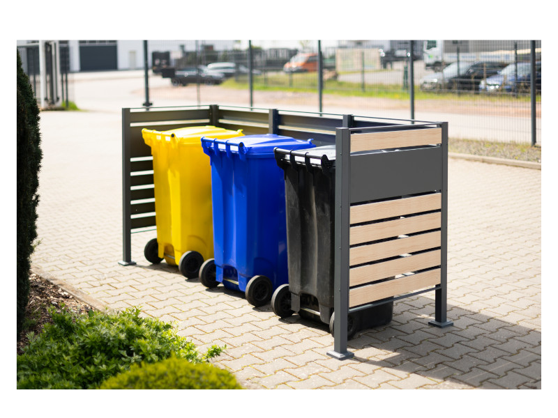 WESTMANN PLANUM 120 3er Mülltonnenverkleidung 240l Holzoptik