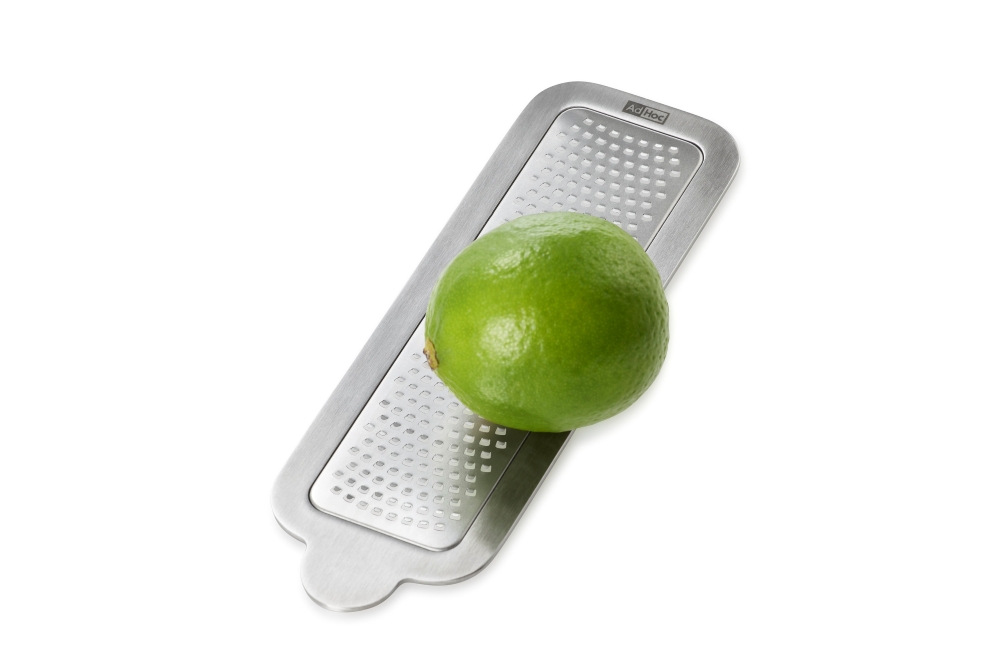 AdHoc CutnServe GG31 Tisch-Feinreibe mit Auffangbehälter 18 cm Akazienholz Edelstahl